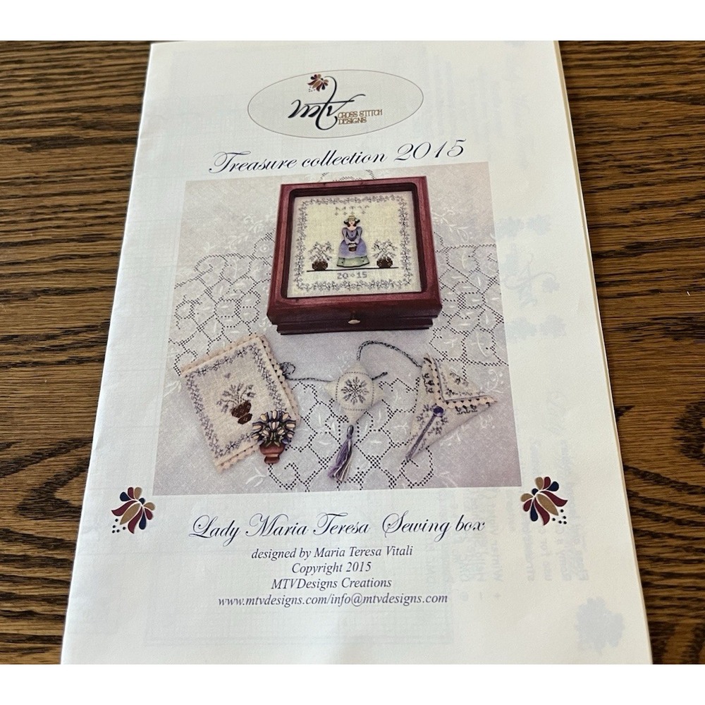 MTV Lady Maria Teresa Sewing Box Cross Stitch Pattern Chart Instructions Booklet